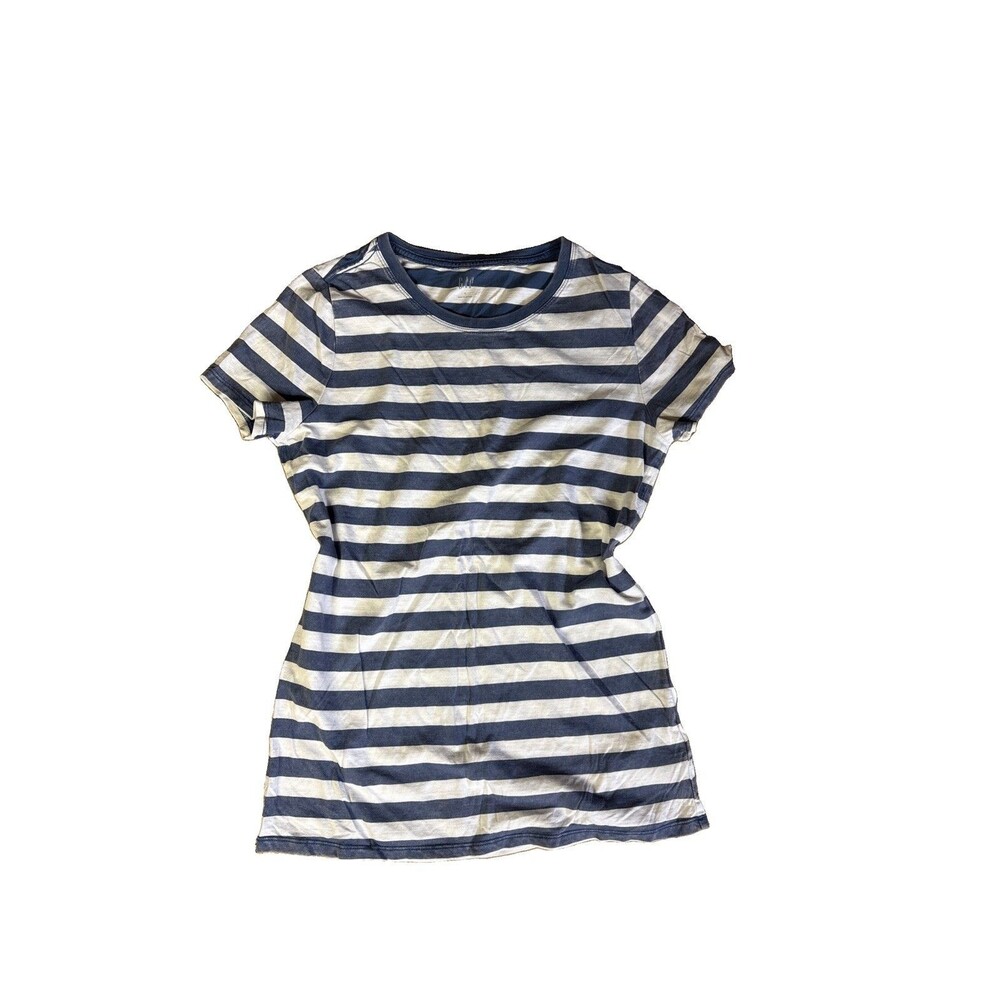 GAP Striped Crew Neck T Shirt Blue White Short Sleeve Top Tee Womens Size S